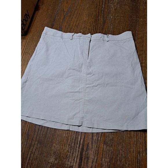 XL Maternity Motherhood Tan Khaki Stretch Mini Skirt with Back Pockets - Picture 1 of 2
